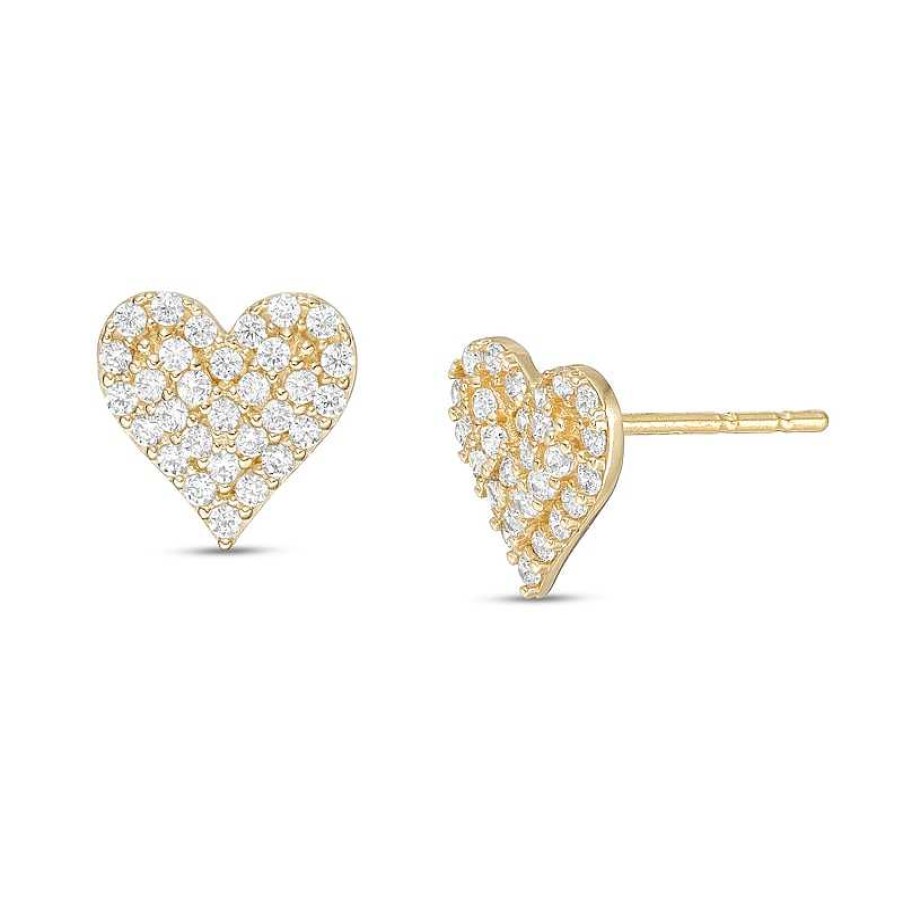 Banter Cubic Zirconia Heart Stud Earrings In 10K Gold Earrings