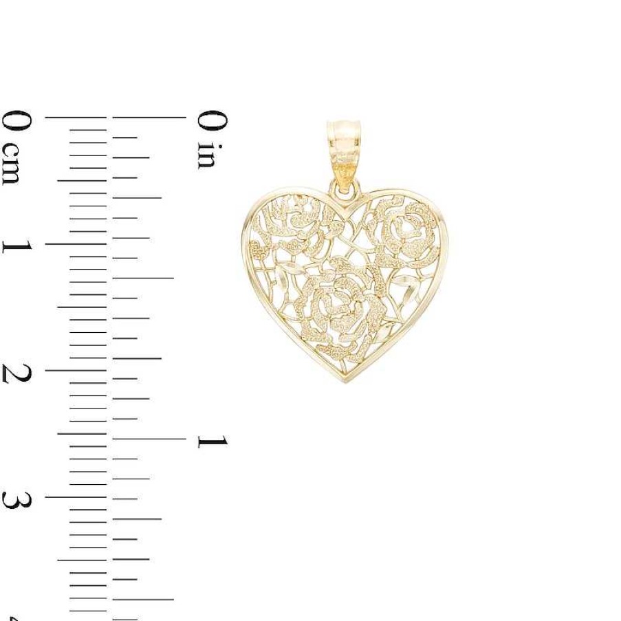 Banter Filigree Flower Heart Necklace Charm In 10K Gold Charms