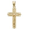 Banter Crucifix Filigree Necklace Charm In 10K Solid Gold Charms