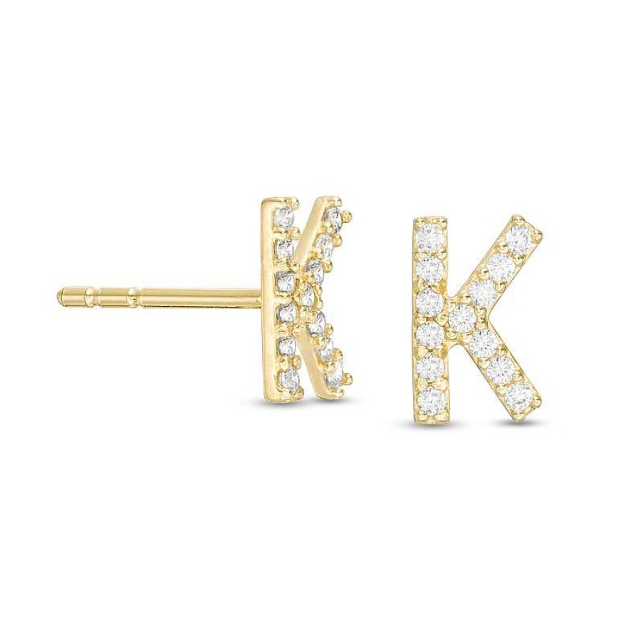 Banter Cubic Zirconia "K" Initial Stud Earrings In 10K Gold Earrings