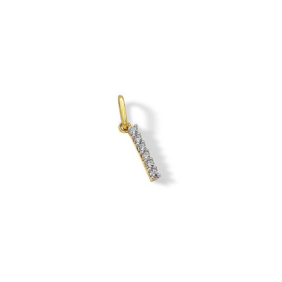 Banter 10K Solid Gold Cz I Initial Charm Charms