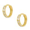 Banter Child'S 14K Solid Gold Cz Huggie Hoops Earrings