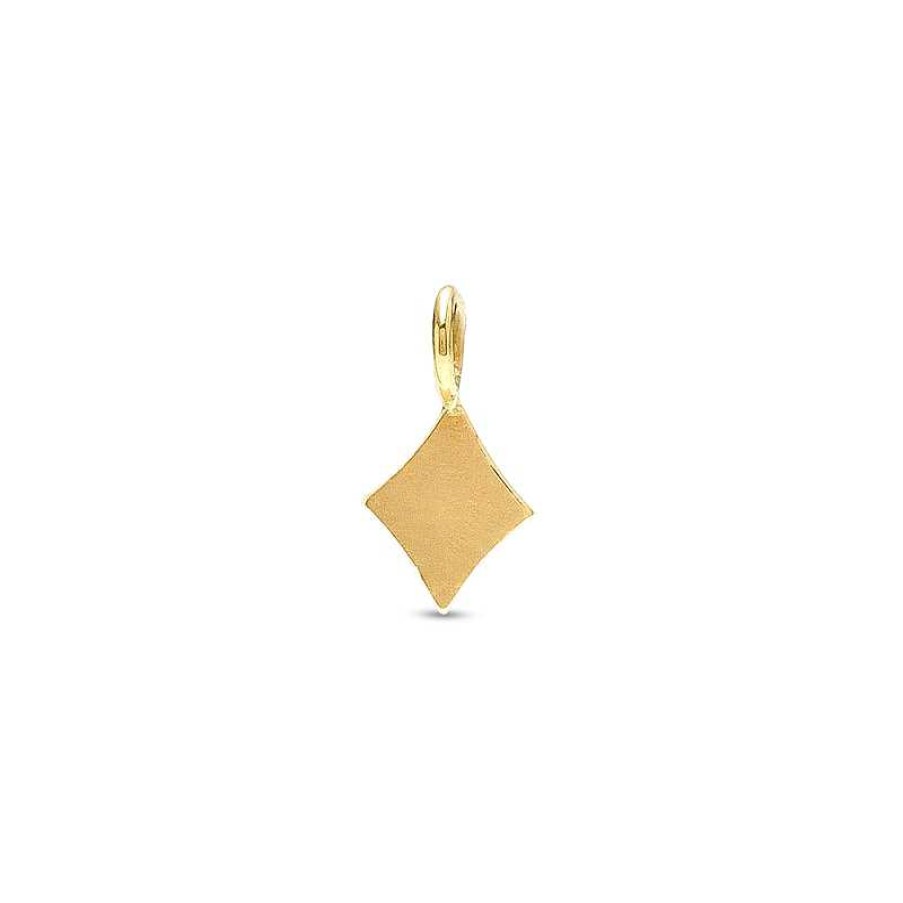 Banter Rhombus Mini Hoop Charm In 10K Solid Gold Earrings