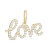 Banter Cubic Zirconia Cursive "Love" Necklace Charm In 10K Solid Gold Charms