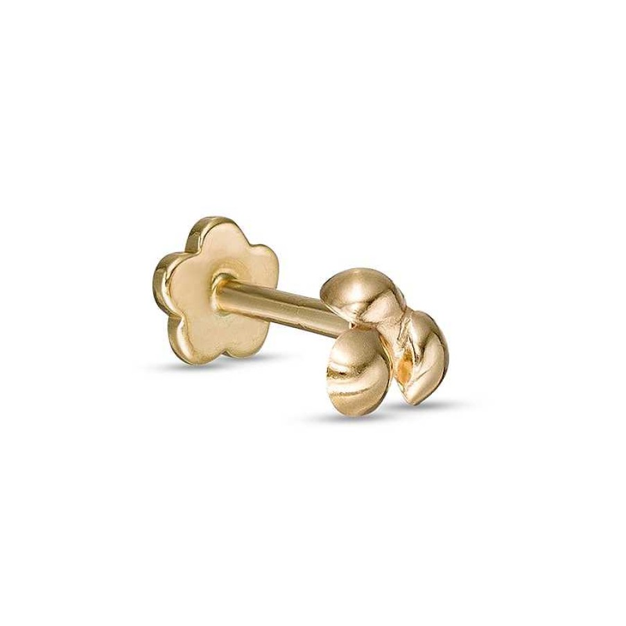 Banter 14K Gold Bead Trio Stud - 18G 5/16" Nose