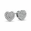 Banter 1/5 Ct. T.W. Diamond Heart Composite Earrings In 10K White Gold Earrings