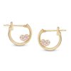 Banter Child'S Pink Cubic Zirconia Heart Accent Hoop Earrings In 10K Gold Earrings