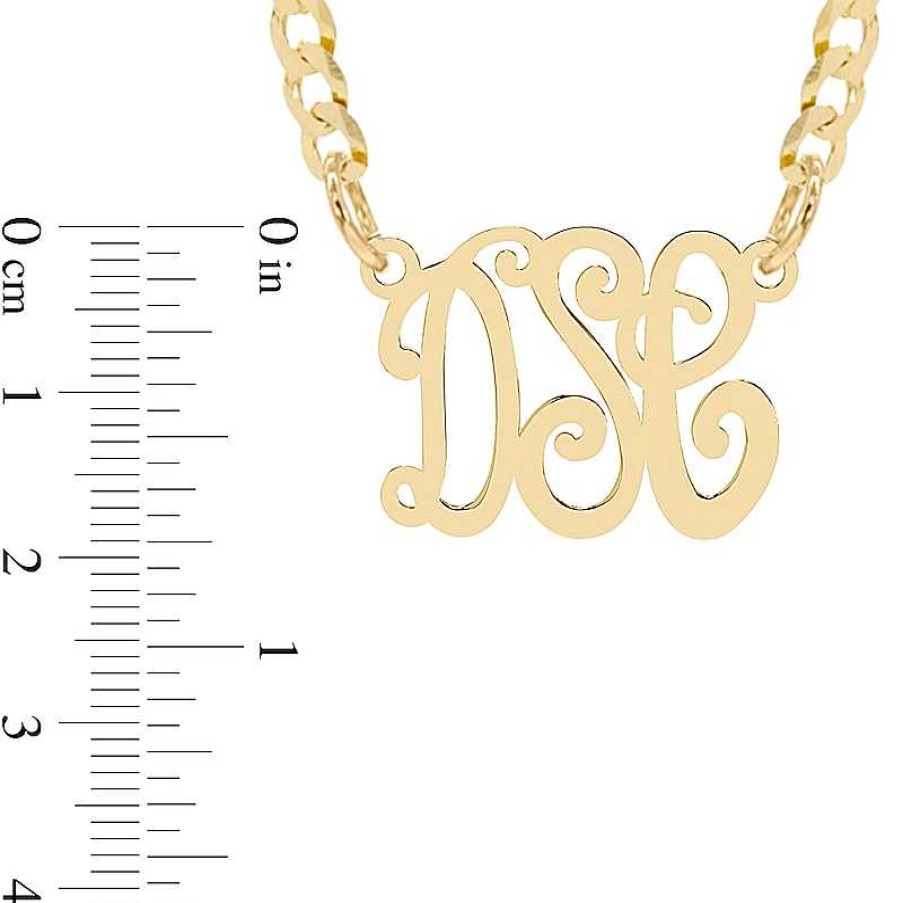 Banter 14K Gold Plate Script Monogram Cable Chain Necklaces