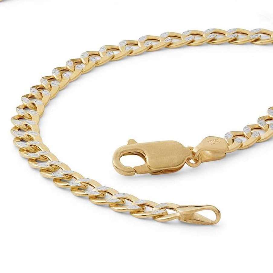 Banter 14K Semi-Solid Gold Miami Curb Chain Two-Tone Bracelet - 7.5" Bracelets