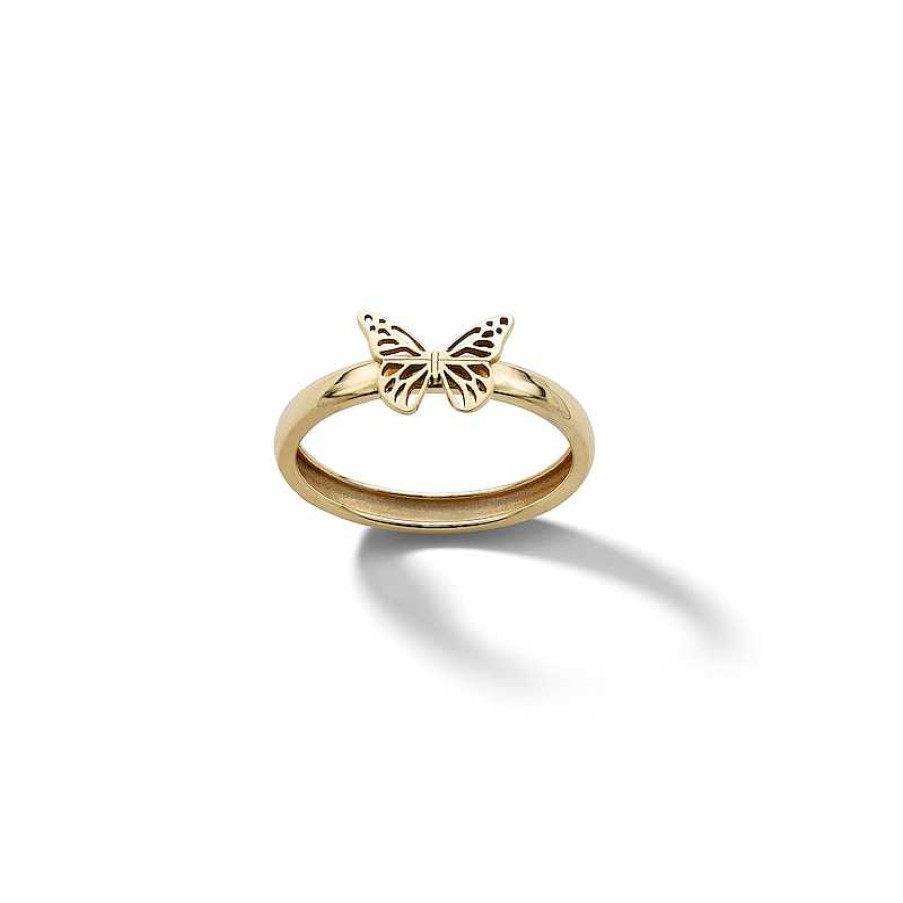 Banter 10K Solid Gold Butterfly Shank Ring - Size 7.5 Rings