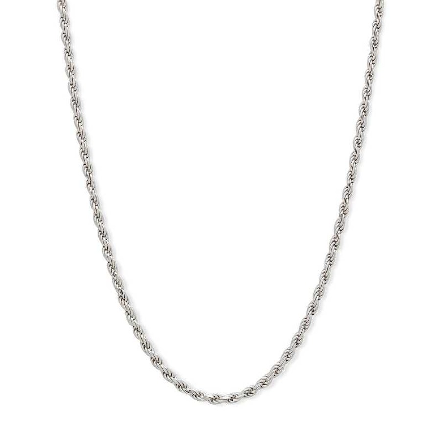 Banter Made In Italy 040 Gauge Diamond-Cut Rope Chain Necklace In Solid Sterling Silver - 20" Necklaces