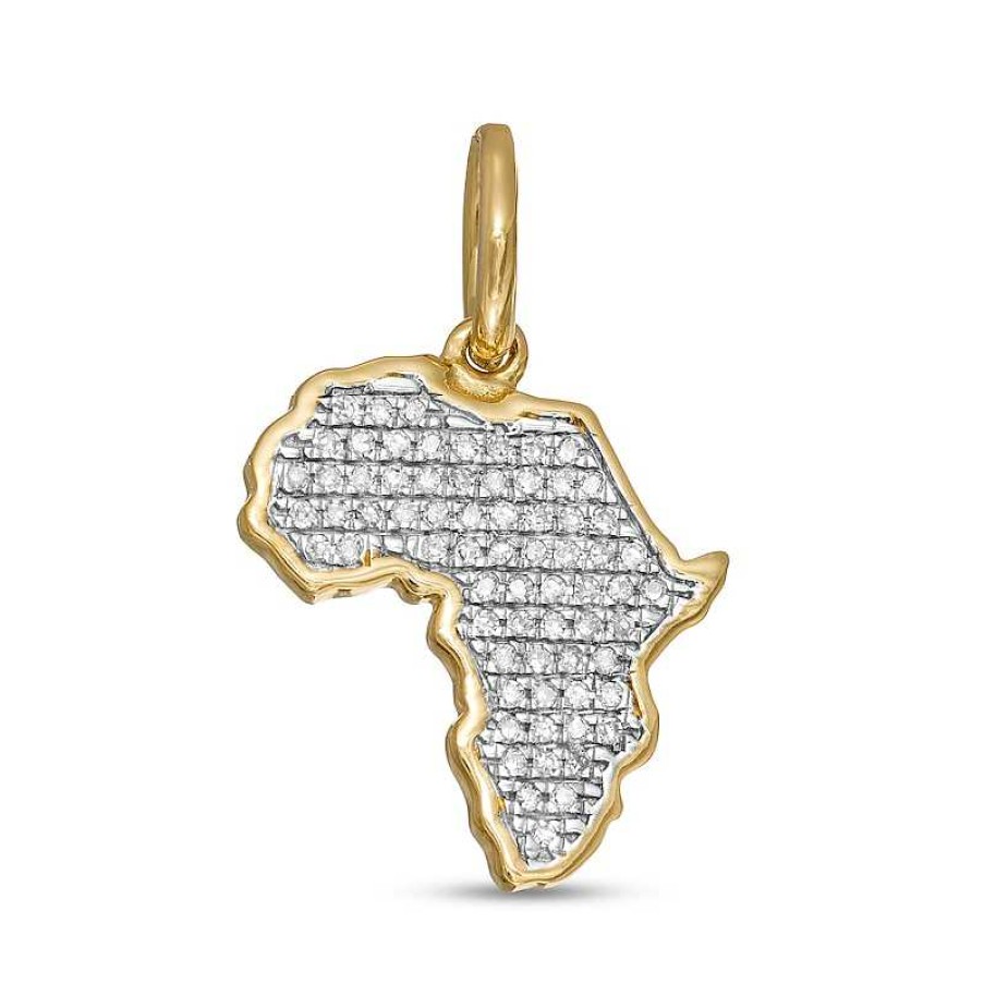 Banter 1/8 Ct. T.W. Diamond Pav Africa Necklace Charm In 10K Gold Charms