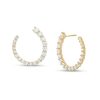 Banter Cubic Zirconia Graduated Open Hoop Earrings In 10K Semi-Solid Gold Earrings