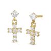 Banter Child'S Cubic Zirconia Cross Drop Earrings In 10K Gold Earrings