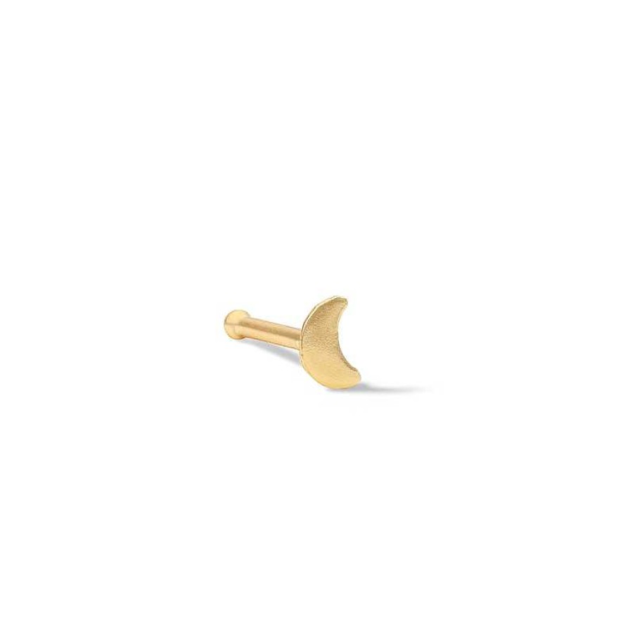 Banter 14K Solid Gold Moon Stud - 20G 5/16" Nose