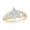 Banter 1/20 Ct. T.W. Marquise Composite Diamond Beaded Wave Ring In 10K Gold Rings