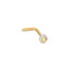 Banter 14K Gold Cz Spike L-Shaped Nose Stud - 18G 5/16" Nose