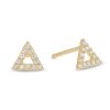 Banter Cubic Zirconia Triangle Stud Earrings In 10K Gold Earrings