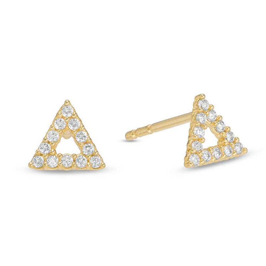 Banter Cubic Zirconia Triangle Stud Earrings In 10K Gold Earrings