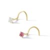 Banter 14K Semi-Solid Gold Cz Screw Nose Stud Set - 22G Nose