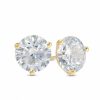 Banter 7Mm Cubic Zirconia Solitaire Stud Earrings In 14K Gold Earrings