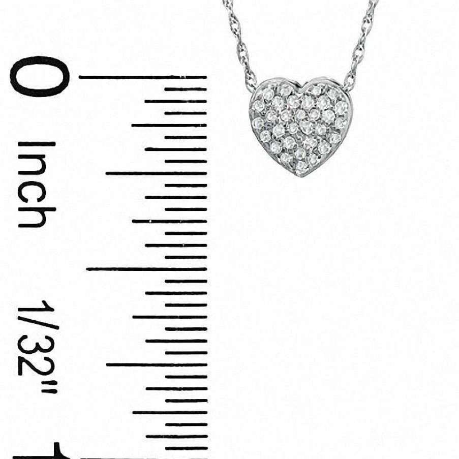 Banter 1/10 Ct. T.W. Composite Diamond Heart Pendant In 10K White Gold Necklaces