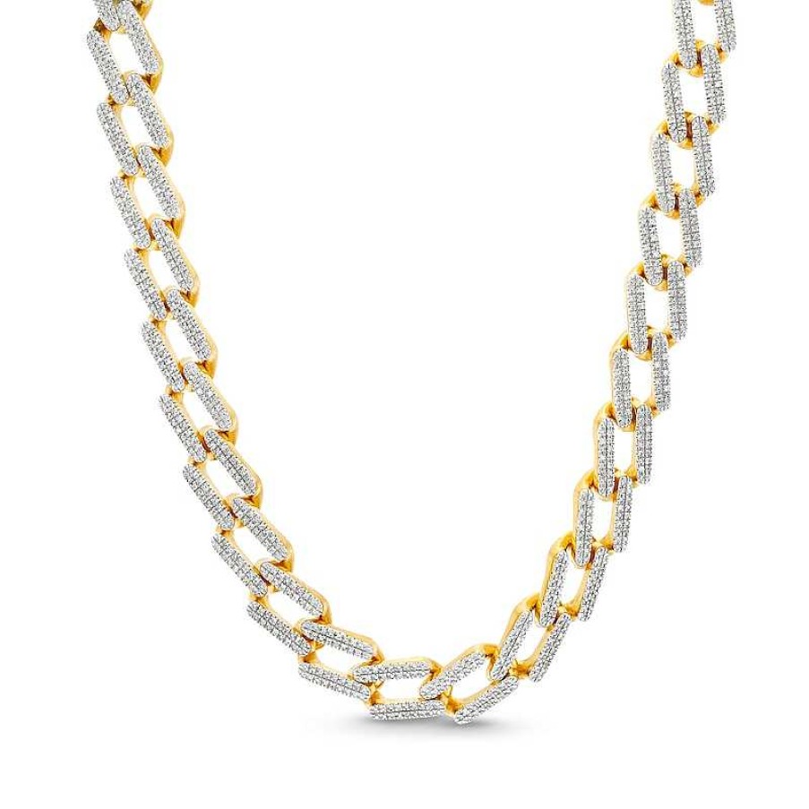 Banter 1 Ct. T.W. Diamond Double Bar Link Necklace In Sterling Silver With 14K Gold Plate - 18" Necklaces