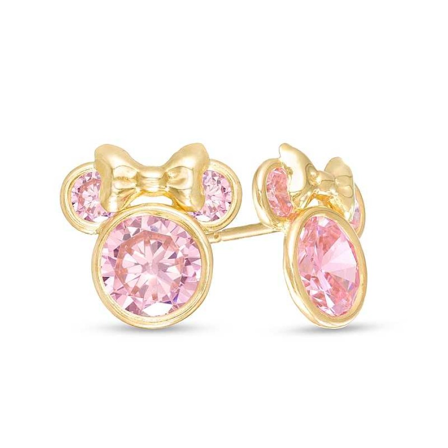 Banter Child'S Pink Cubic Zirconia ©Disney Minnie Mouse Stud Earrings In 10K Gold Earrings