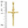 Banter Twist Etched Tube Crucifix Charm In 10K Gold Charms