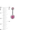 Banter Titanium Pink Crystal Belly Button Ring - 14G 7/16" Belly Button