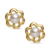 Banter Child'S 2.5Mm Cultured Freshwater Pearl Flower Stud Earrings Set In 14K Gold Earrings