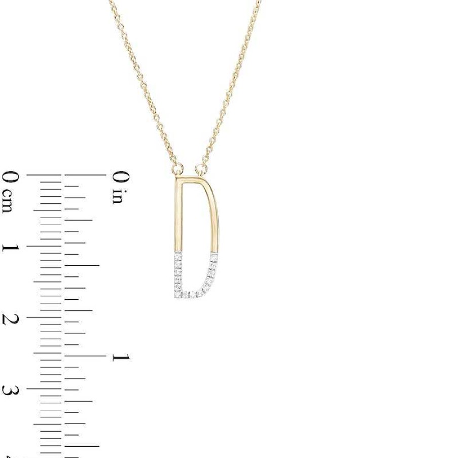 Banter 1/20 Ct. T.W. Diamond "D" Initial Necklace In Sterling Silver With 14K Gold Plate - 18" Necklaces