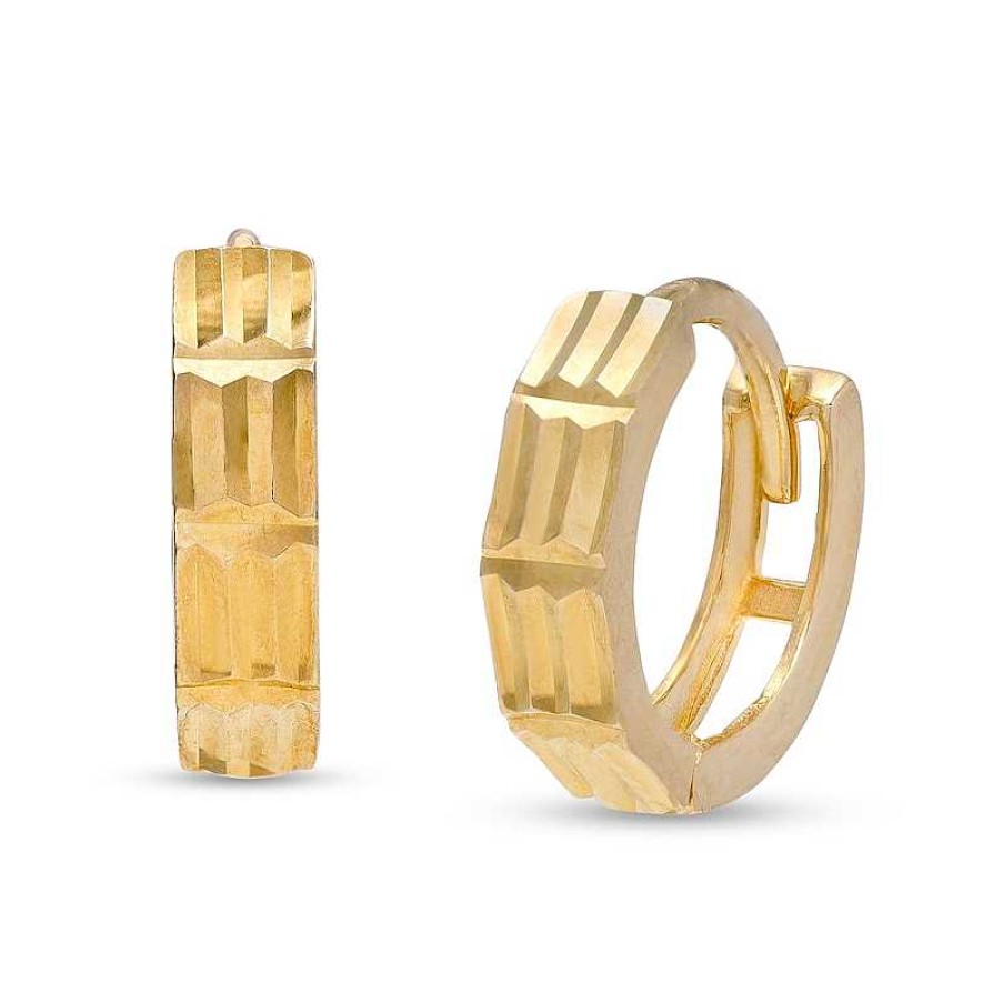 Banter Diamond-Cut Huggie Hoop Earrings In 10K Gold Earrings