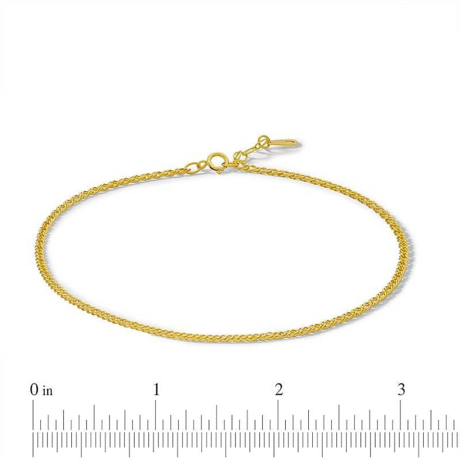 Banter 10K Hollow Gold Rambo Chain Anklet - 10" Bracelets