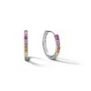 Banter Sterling Silver Cz Rainbow Huggies Earrings