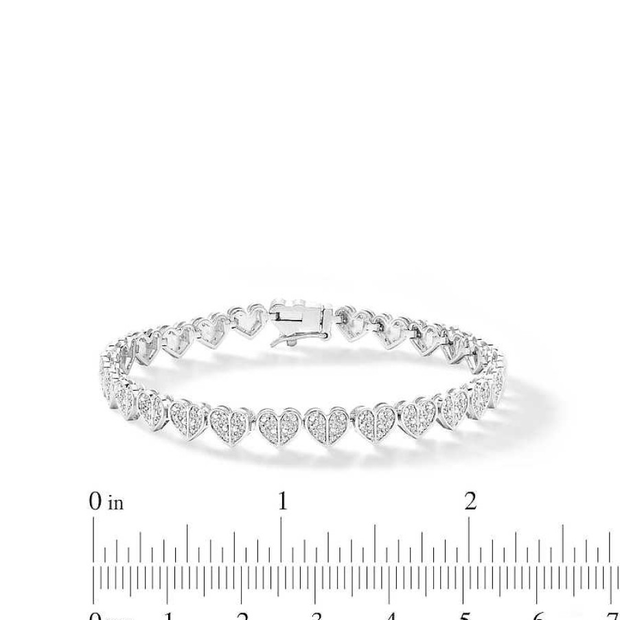 Banter Sterling Silver Diamond Accent Multi-Heart Bracelet Bracelets