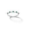 Banter Sterling Silver Green Cz Flower Station Ring - Size 7 Rings