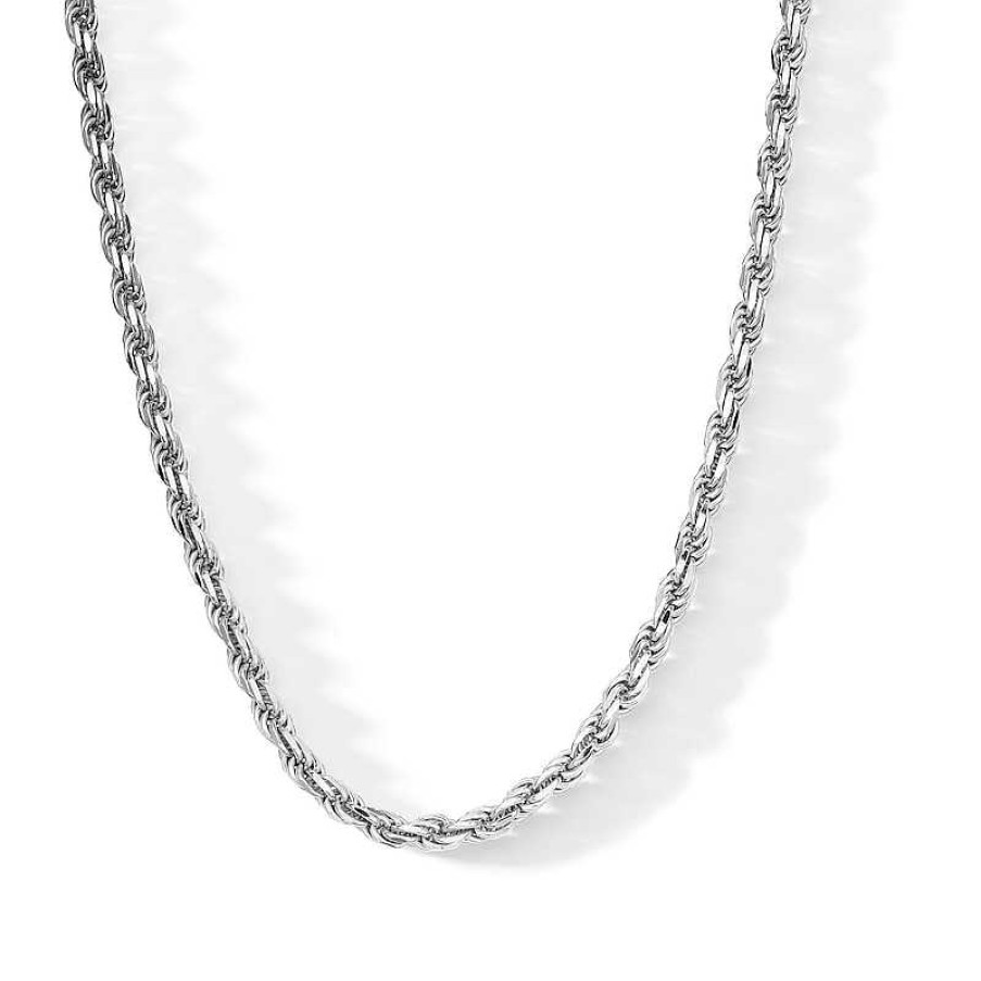 Banter Made In Italy 070 Gauge Diamond-Cut Rope Chain Necklace In Sterling Silver - 24" Necklaces