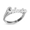 Banter Name Flared Script Name Ring In Sterling Silver Rings