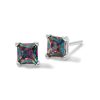 Banter 4Mm Princess-Cut Rainbow Green Solitaire Stud Earrings In Solid Sterling Silver Earrings