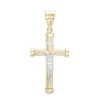 Banter Small Ribbed Crucifix Necklace Charm In 10K Two-Tone Gold Charms