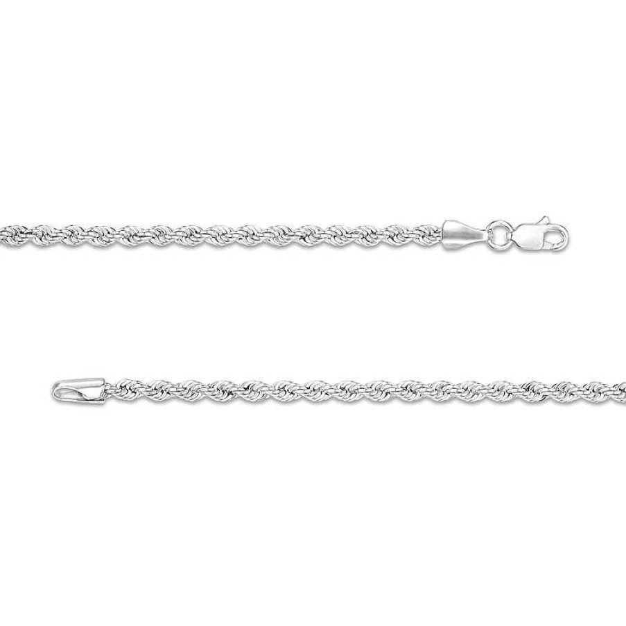 Banter 2.7Mm Rope Chain Necklace In 10K Hollow White Gold - 22" Necklaces