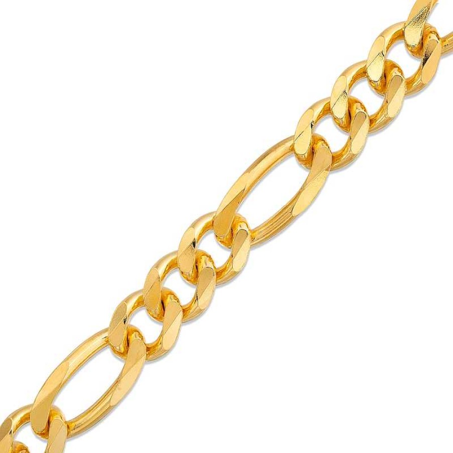 Banter 300 Gauge Figaro Chain Bracelet In Solid Sterling Silver With 10K Gold Plate - 9" Bracelets