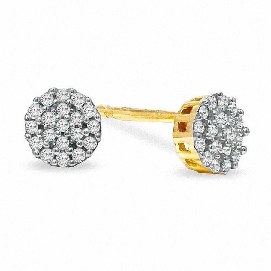 Banter 1/10 Ct. T.W. Diamond Composite Round Earrings In 10K Gold Earrings