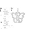 Banter Cubic Zirconia Open Butterfly Charm In Hollow Sterling Silver Charms