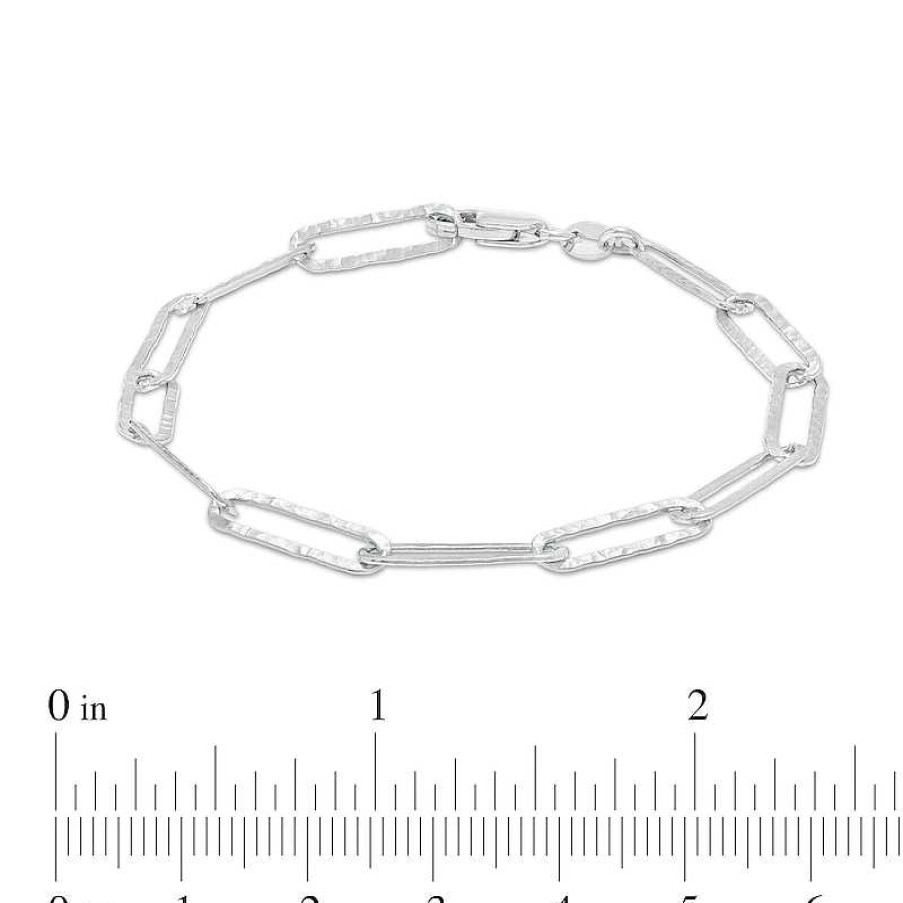 Banter Made In Italy Hammered Rolo Chain Bracelet In Solid Sterling Silver - 7.5" Bracelets