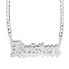 Banter Double Plated Gothic Nameplate Curb Chain Necklace In Sterling Silver - 18" Necklaces