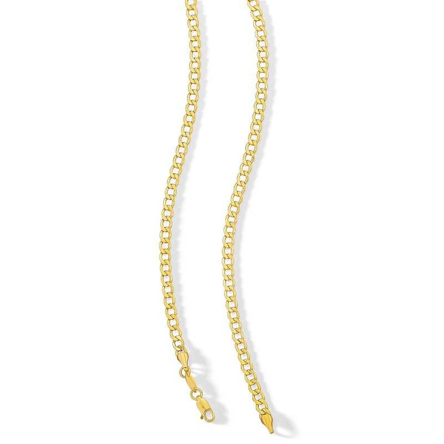 Banter 100 Gauge Curb Chain Necklace In 10K Hollow Gold Bonded Sterling Silver - 22" Necklaces