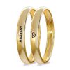 Banter Engravable Wedding Band Ring Set In Sterling Silver With 14K Gold Plate (2 Rings) Rings