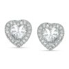 Banter 5Mm Heart-Shaped Cubic Zirconia Frame Stud Earrings In Solid Sterling Silver Earrings